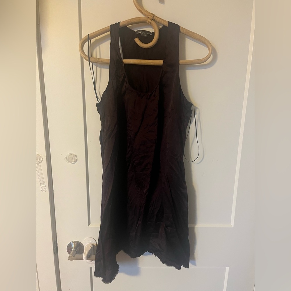 Vince 100% silk mini slip dress brown - Picture 8 of 11